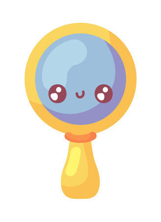 magnifier cute kawaiiのイラスト素材