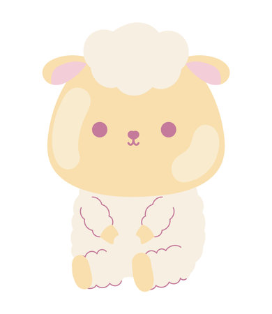 sheep kawaii animalのイラスト素材