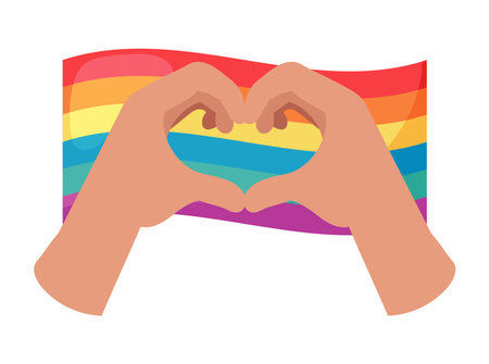 hands heart pride dayのイラスト素材