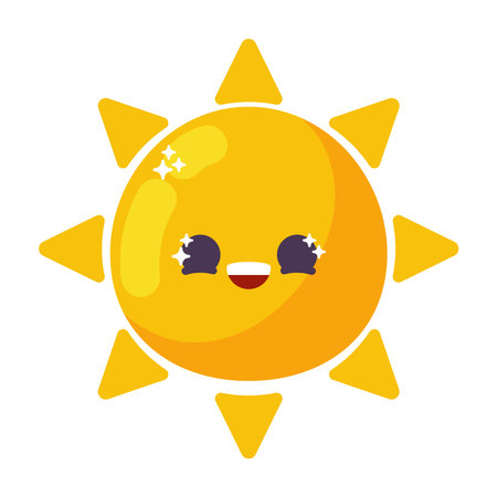 sun emoji kawaiiのイラスト素材
