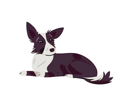 Small cute terrier sitting cheerfulのイラスト素材