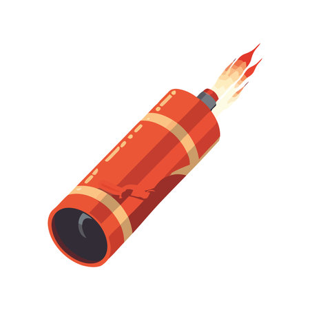Explosive fuse burns on dynamite, dangerのイラスト素材