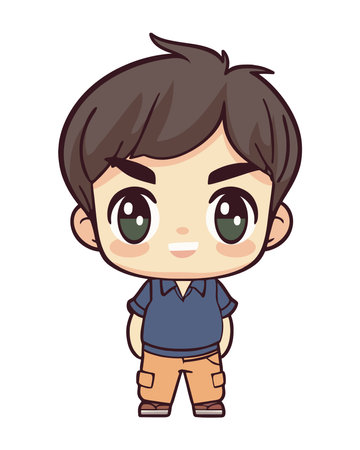 character boy kawaiiのイラスト素材