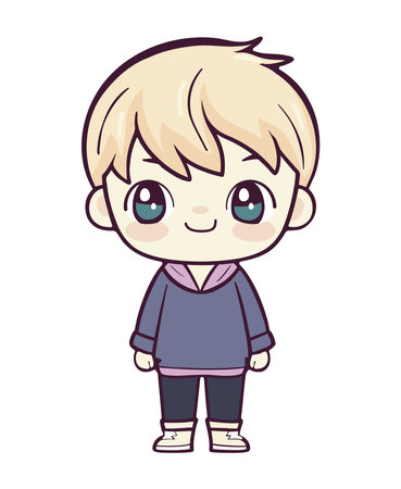blond boy character kawaiiのイラスト素材