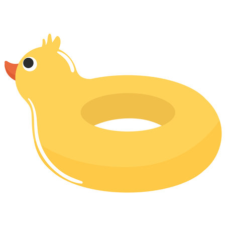 Yellow duckling inflatable buoy toyのイラスト素材
