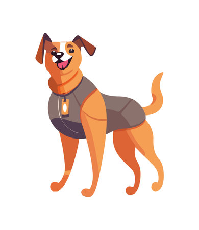 Playful purebred puppy standing cheerfulのイラスト素材