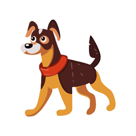 Cute puppy icon walkingのイラスト素材