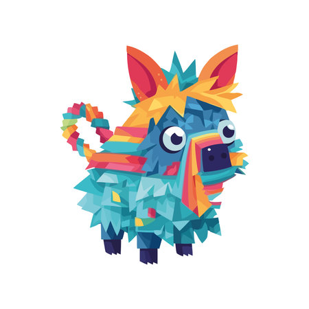 Smiling mascot animal in abstract styleのイラスト素材