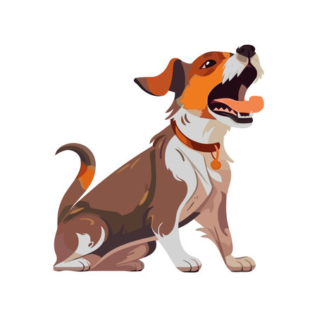 Cheerful terrier sitting, tongue outのイラスト素材