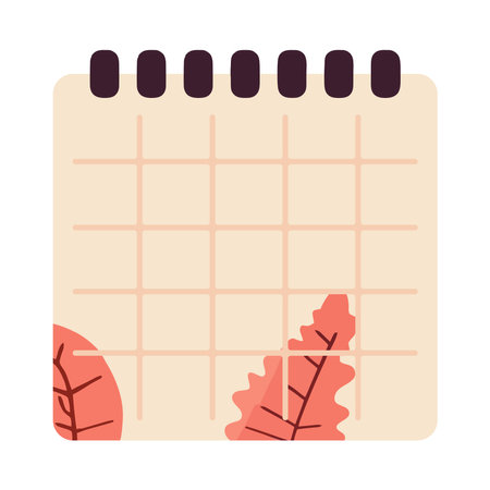 calendar with autumn leafのイラスト素材