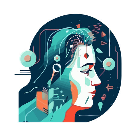 Modern vector silhouette of young adultのイラスト素材