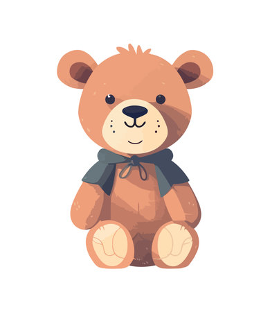 Smiling bear toy brings happinessのイラスト素材