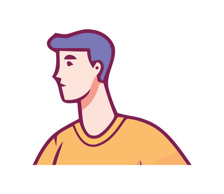 Cheerful young adult in flat designのイラスト素材