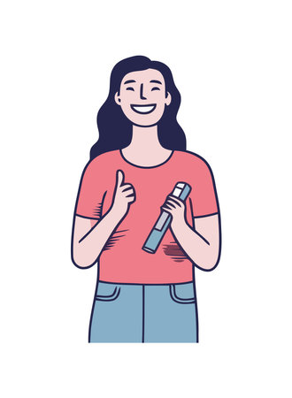 Cheerful woman character iconのイラスト素材