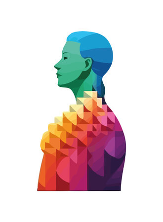 One person silhouette, modern fashion design iconのイラスト素材