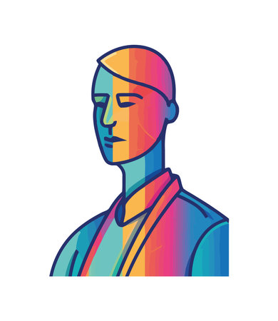 man avatar in abstract styleのイラスト素材