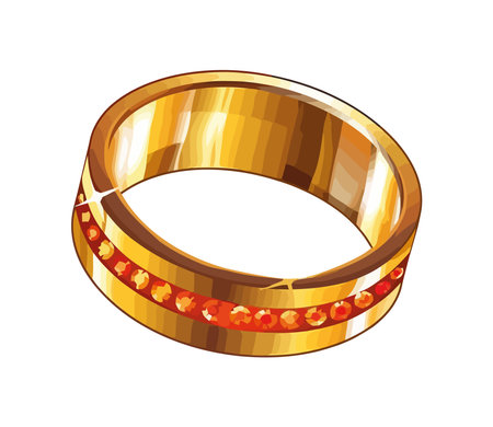 Shiny gold jewelry symbolizes love and wealthのイラスト素材