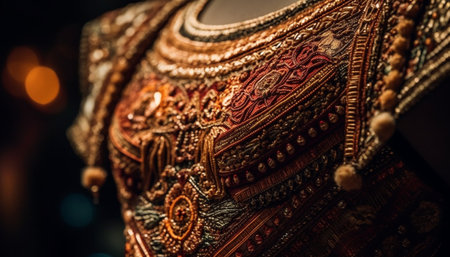 Ornate silk tapestry showcases East Asian elegance generated by artificial intelligenceの素材