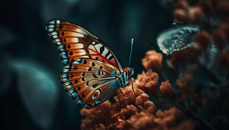 Butterfly wing pattern displays natural beauty and elegance generated by artificial intelligenceの素材