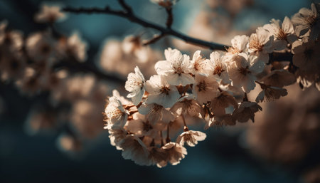 Vibrant cherry blossom, soft petals in sunlight generated by artificial intelligenceの素材