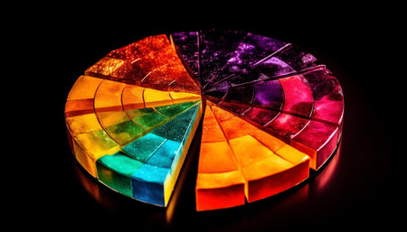 Vibrant colors illuminate successful business growth chart generated by artificial intelligenceの素材