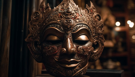 Ancient sculpture of Buddha, a spiritual tradition generated by artificial intelligenceの素材