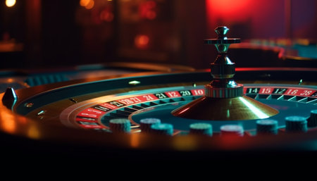 Spinning roulette wheel brings luck and wealth generated by artificial intelligenceの素材