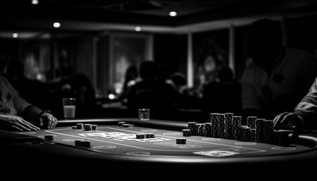 Playing casino games at night for fun generated by artificial intelligenceの素材
