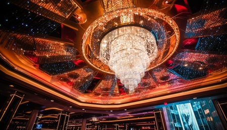 Glowing city nightlife, modern casino celebration generated by artificial intelligenceの素材