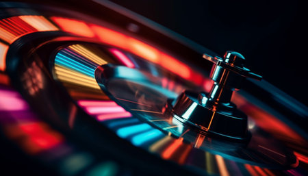 Spinning roulette wheel of luck and risk generated by artificial intelligenceの素材