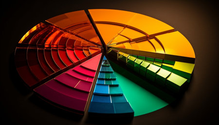 Vibrant colors illuminate success in business growth generated by artificial intelligenceの素材