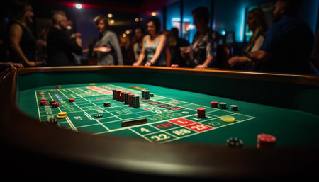 Men and women enjoy casino addictive excitement generated by artificial intelligenceの素材