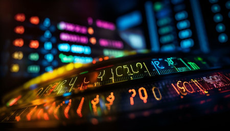 Glowing city life, illuminated by technology growth generated by artificial intelligenceの素材