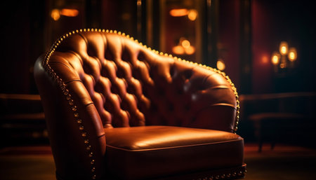 Luxury modern home interior with comfortable seating generated by artificial intelligenceの素材