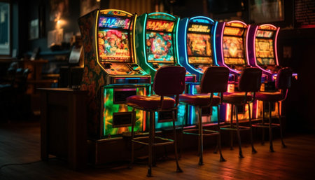 Indoors at the casino, luck and chance generated by artificial intelligenceの素材