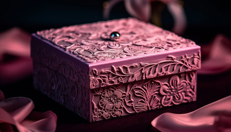 Luxury chocolate gift box wrapped in silk generated by artificial intelligenceの素材