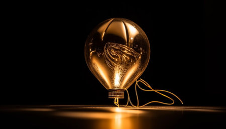 Electricity illuminates glowing filament, sparking imaginative invention generated by artificial intelligenceの素材