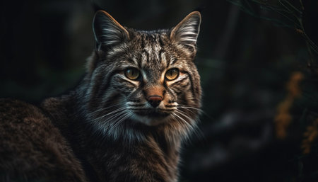 Feline beauty in nature Bengal tiger staring generated by artificial intelligenceの素材