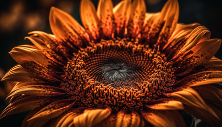 Vibrant sunflower petals shine in summer sunlight generated by artificial intelligenceの素材