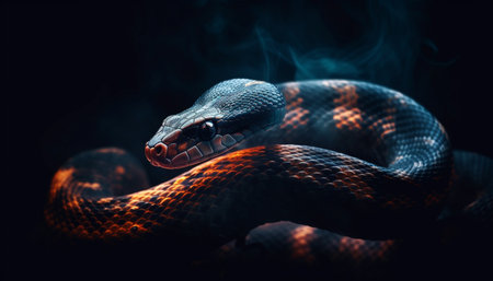 Poisonous viper spiral skin, a spooky pattern generated by artificial intelligenceの素材