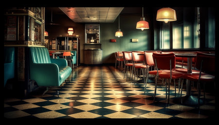 Luxury bar design with comfortable seating inside generated by artificial intelligenceの素材