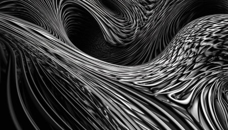 Futuristic metallic swirls create chaotic vortex fashion generated by artificial intelligenceの素材