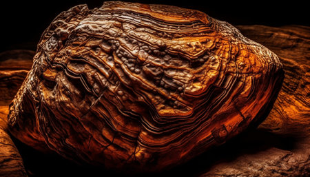 Golden spiral seashell, ancient beauty in nature generated by artificial intelligenceの素材