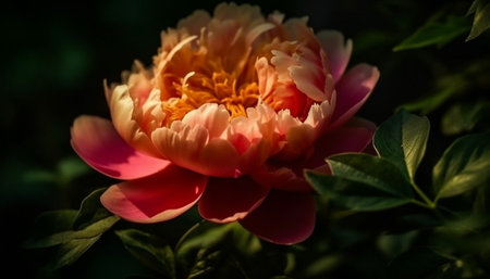 Vibrant flowers bloom in nature formal garden generated by artificial intelligenceの素材