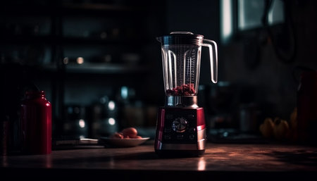 Fresh coffee brewing in modern electric appliance generated by artificial intelligenceの素材