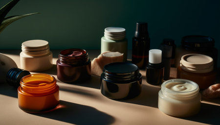 Healthy lifestyle in a medicine bottle close up generated by artificial intelligenceの素材