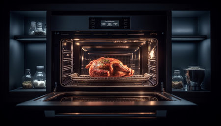 Grilled turkey and chicken meat for lunch generated by artificial intelligenceの素材