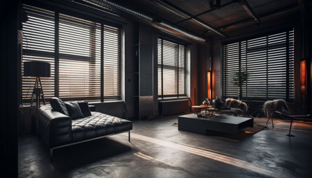 Luxury modern living room with comfortable sofa generated by artificial intelligenceの素材