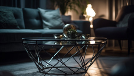 Luxury living room with modern elegance design generated by artificial intelligenceの素材