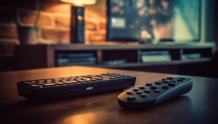 Modern technology controls relaxation with remote switch generated by artificial intelligenceの素材